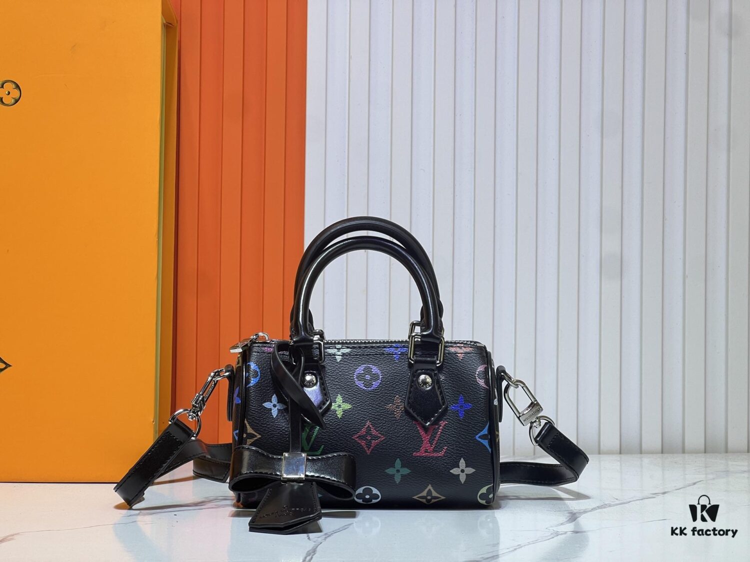 Upgraded Original M13391 M13406 M81085 LV x Takashi Murakami Nanospeedy Multicolor Black and White Handbag