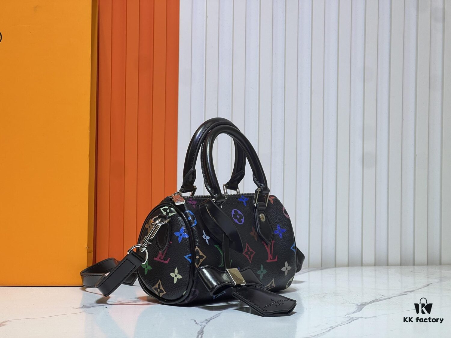 Upgraded Original M13391 M13406 M81085 LV x Takashi Murakami Nanospeedy Multicolor Black and White Handbag
