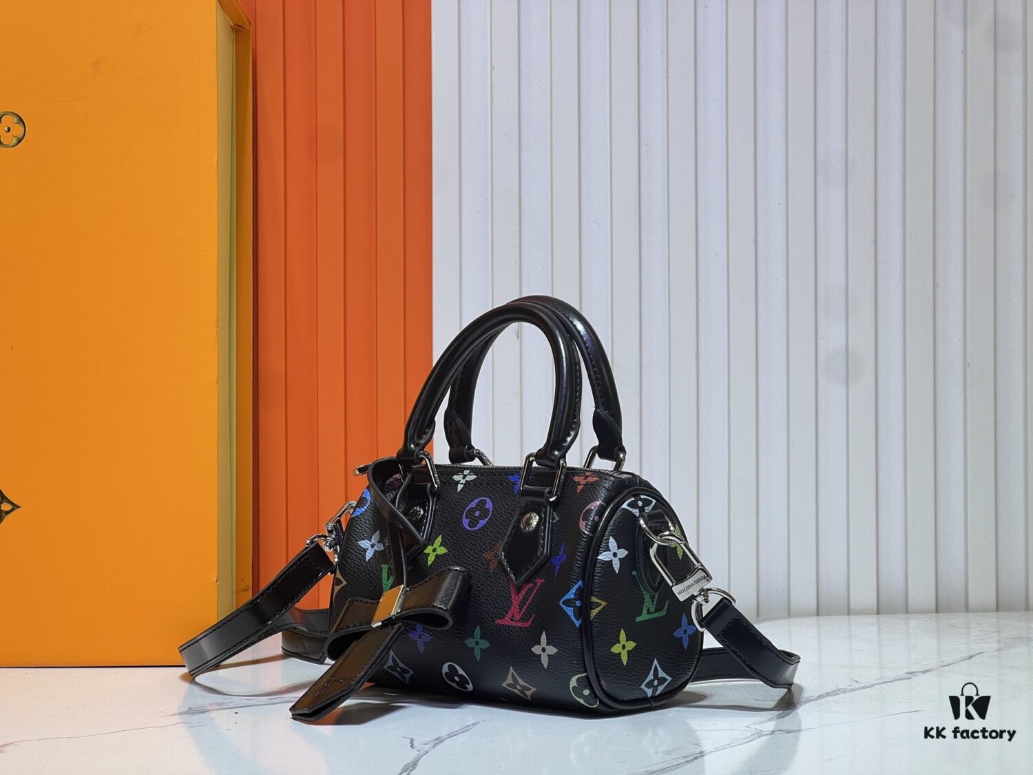 Upgraded Original M13391 M13406 M81085 LV x Takashi Murakami Nanospeedy Multicolor Black and White Handbag