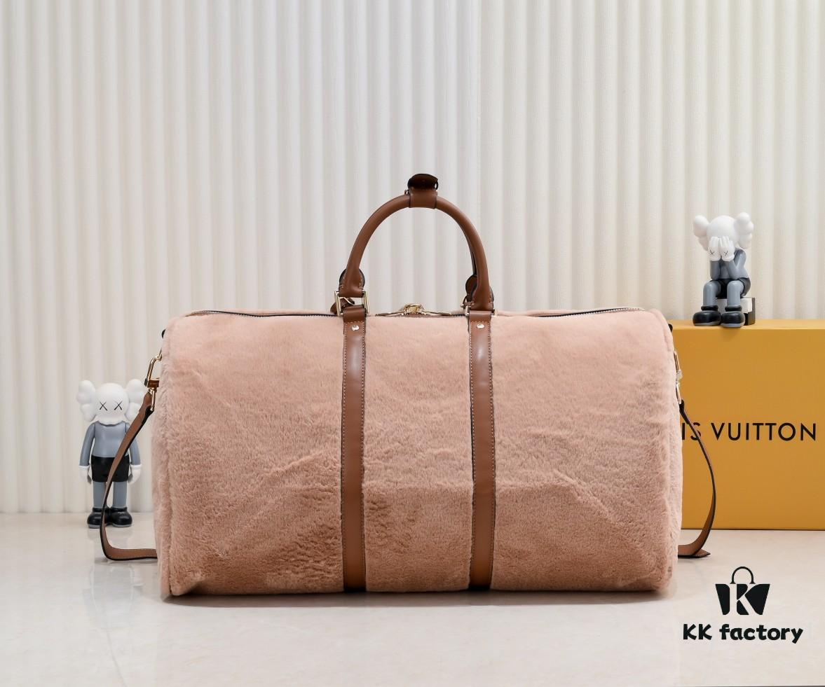 Exclusive Real Shot - Upgraded Version ‼️ M23108 Puffy Shearling Keepall Bandoulière 50