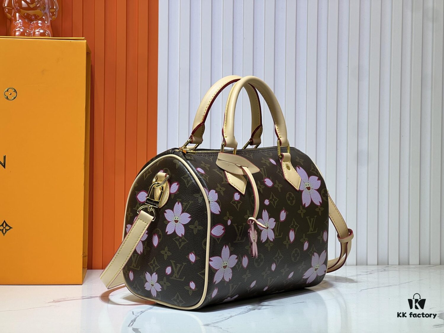 Upgraded Original M13805 M13257 M40390 LV x Murakami Collaboration Cherry Blossom 🌸 Nano Speedy Bag