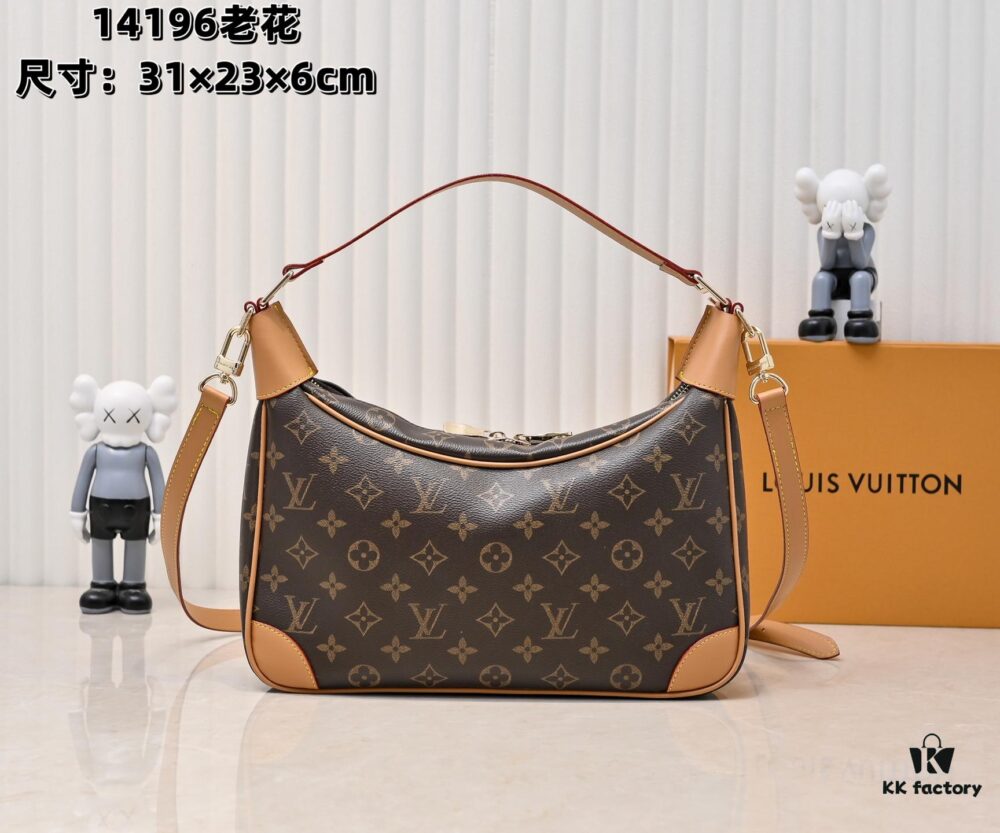 Upgraded Original M14196 Monogram Unisex 2025 Early Spring Soft Leather Series Horn Hobo Bag