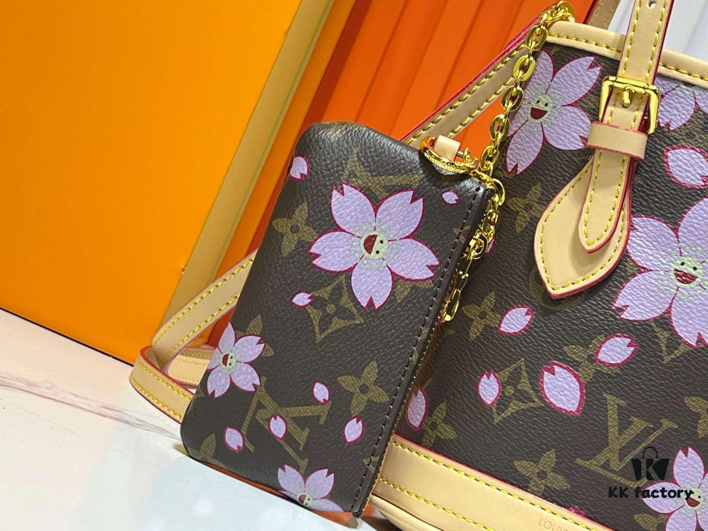 M81489 Lv Longshang Village Cherry Blossom Upgrade Nano Bucket Bag from Match Collection