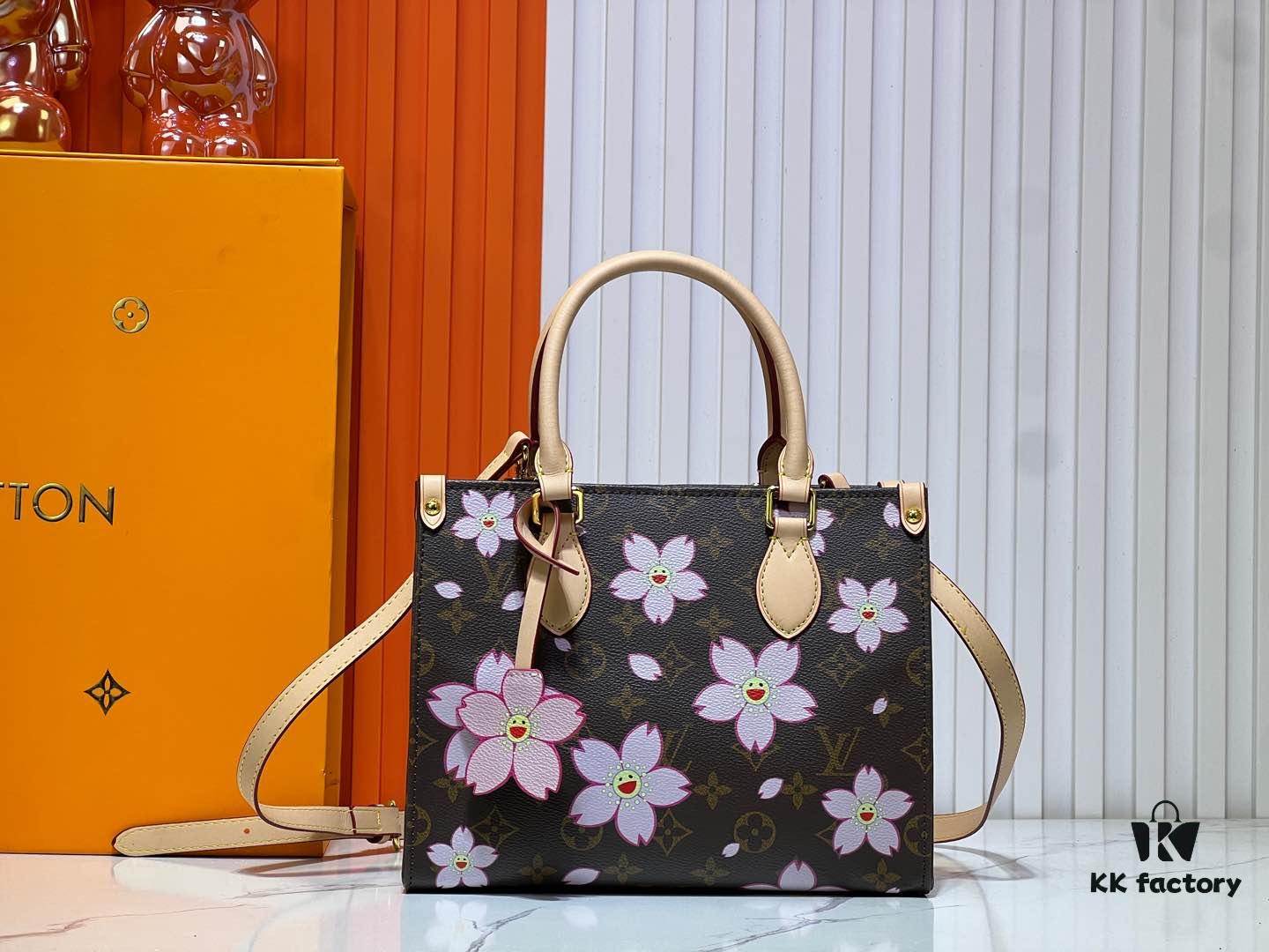 M45659 M13668!🔥Lv & Murakami Panda Cherry Blossom 🌸 OnTheGo Small Model New Version