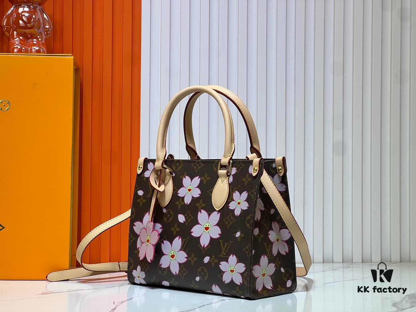 M45659 M13668!🔥Lv & Murakami Panda Cherry Blossom 🌸 OnTheGo Small Model New Version