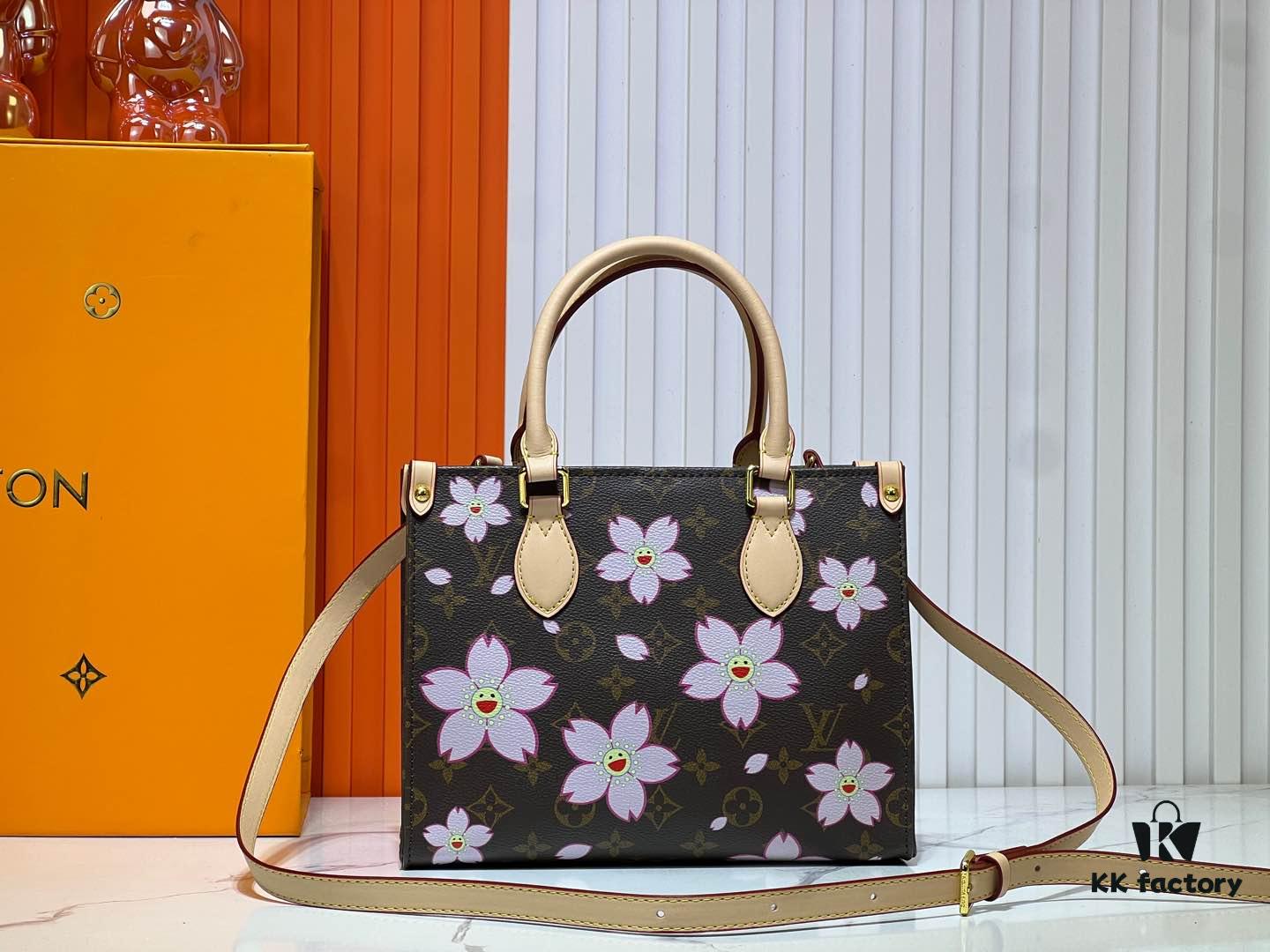 M45659 M13668!🔥Lv & Murakami Panda Cherry Blossom 🌸 OnTheGo Small Model New Version