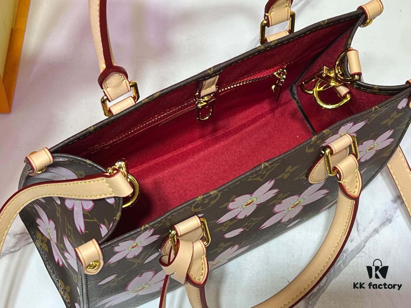 M45659 M13668!🔥Lv & Murakami Panda Cherry Blossom 🌸 OnTheGo Small Model New Version