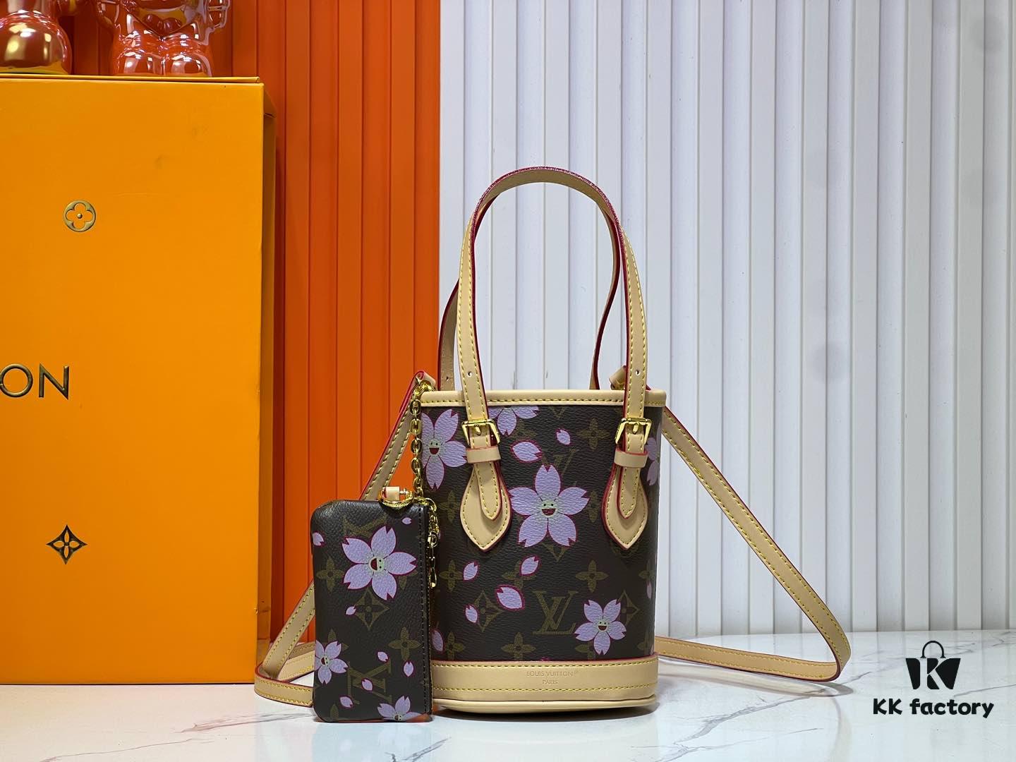 M81489 Lv Longshang Village Cherry Blossom Upgrade Nano Bucket Bag from Match Collection
