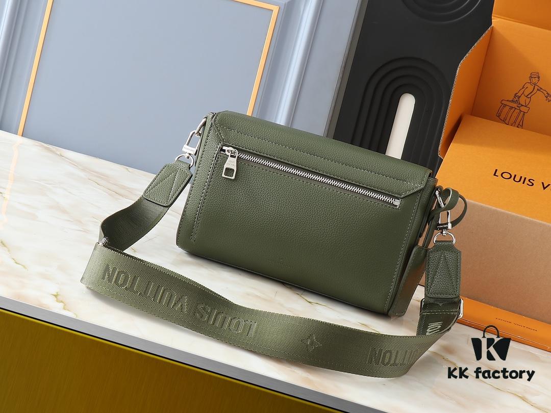Upgraded Original Takeoff Small Aerogram Messenger Bag in Black and Military Green