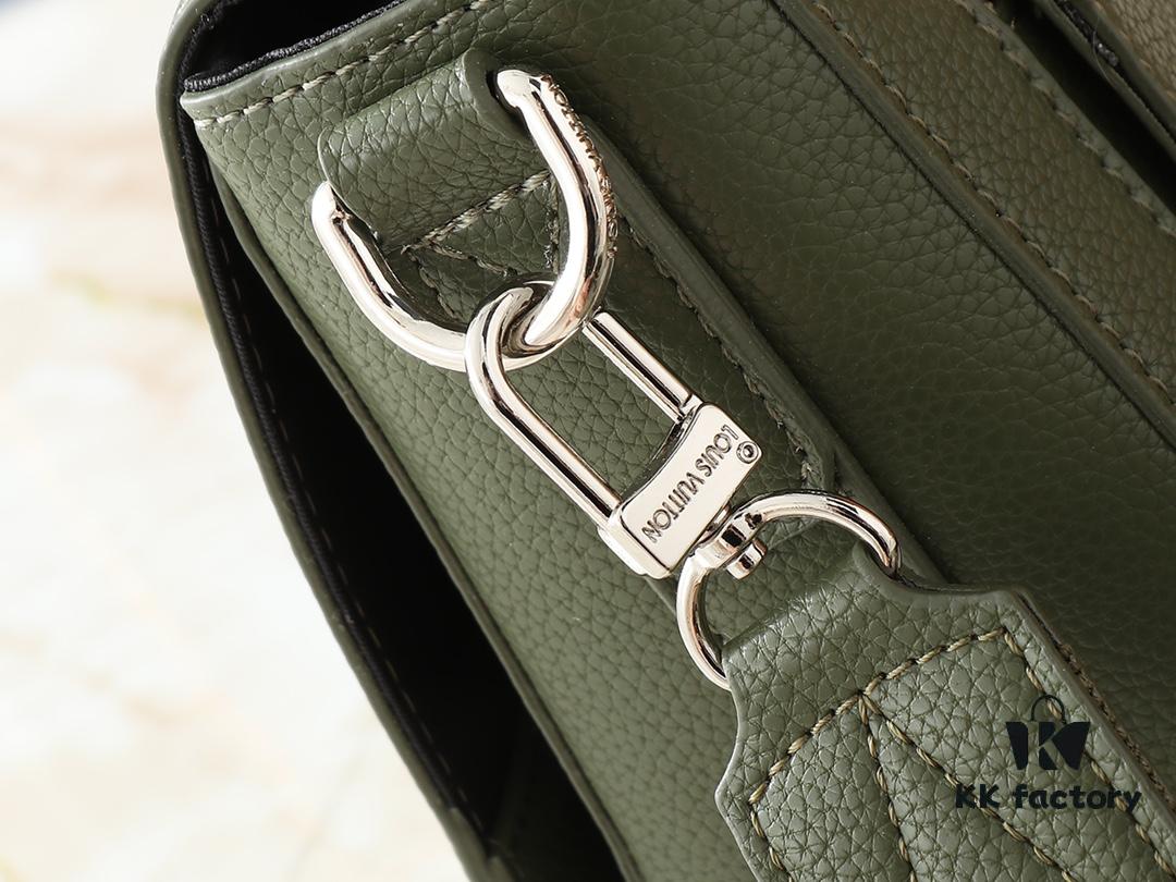 Upgraded Original Takeoff Small Aerogram Messenger Bag in Black and Military Green