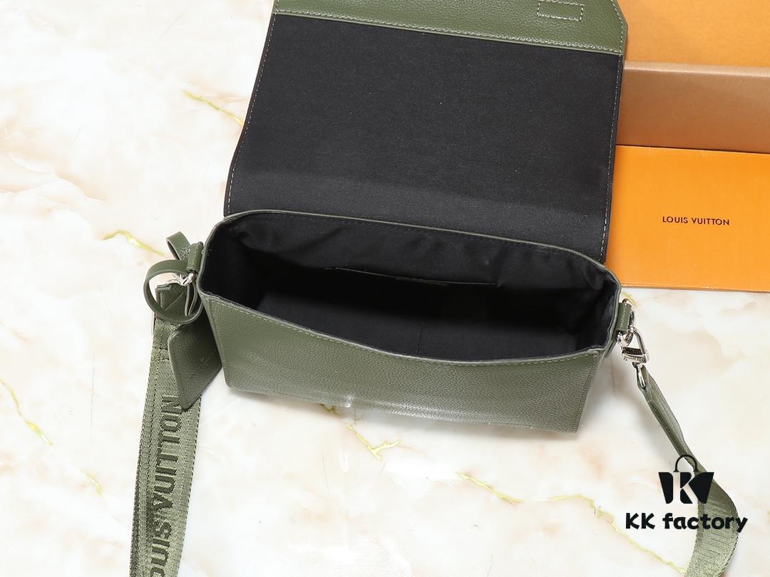 Upgraded Original Takeoff Small Aerogram Messenger Bag in Black and Military Green