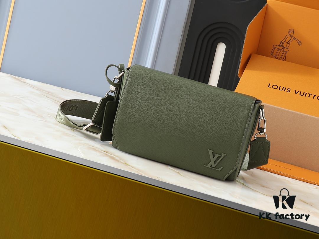 Upgraded Original Takeoff Small Aerogram Messenger Bag in Black and Military Green