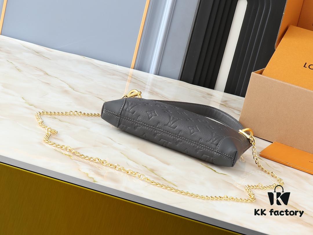 Upgraded Original 🔥Chain Strap🔥 M12174 Pochette Sèvres from LV Ski Collection, Ready to Shine in 'Glittering' Gunmetal Tone