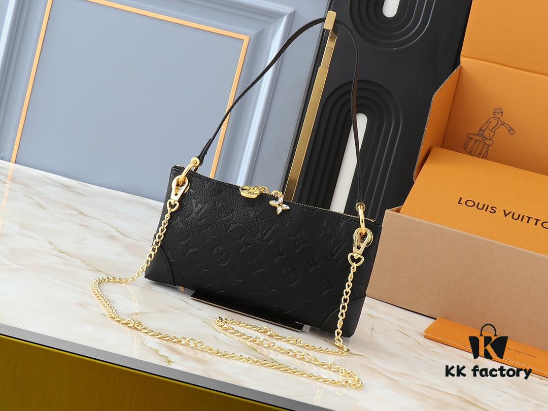 Upgraded Original 🔥Chain Strap🔥 M12174 This Pochette Sèvres Belongs to the LV Ski Collection, Ready to Shine in a 'Glittering' Gun-Metallic Tone