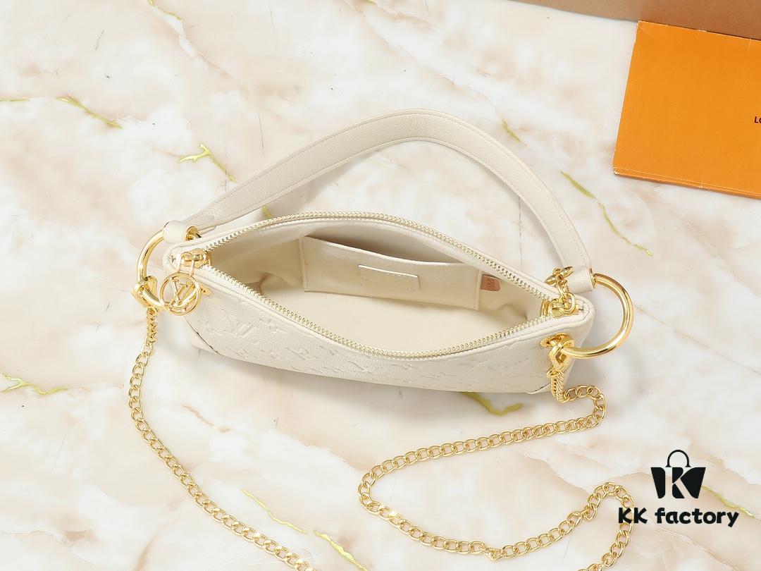 Upgraded Original 🔥Chain Strap🔥 M12174 Pochette Sèvres from LV Ski Collection, Ready to Shine in 'Lustrous' Gun-Metallic Tone