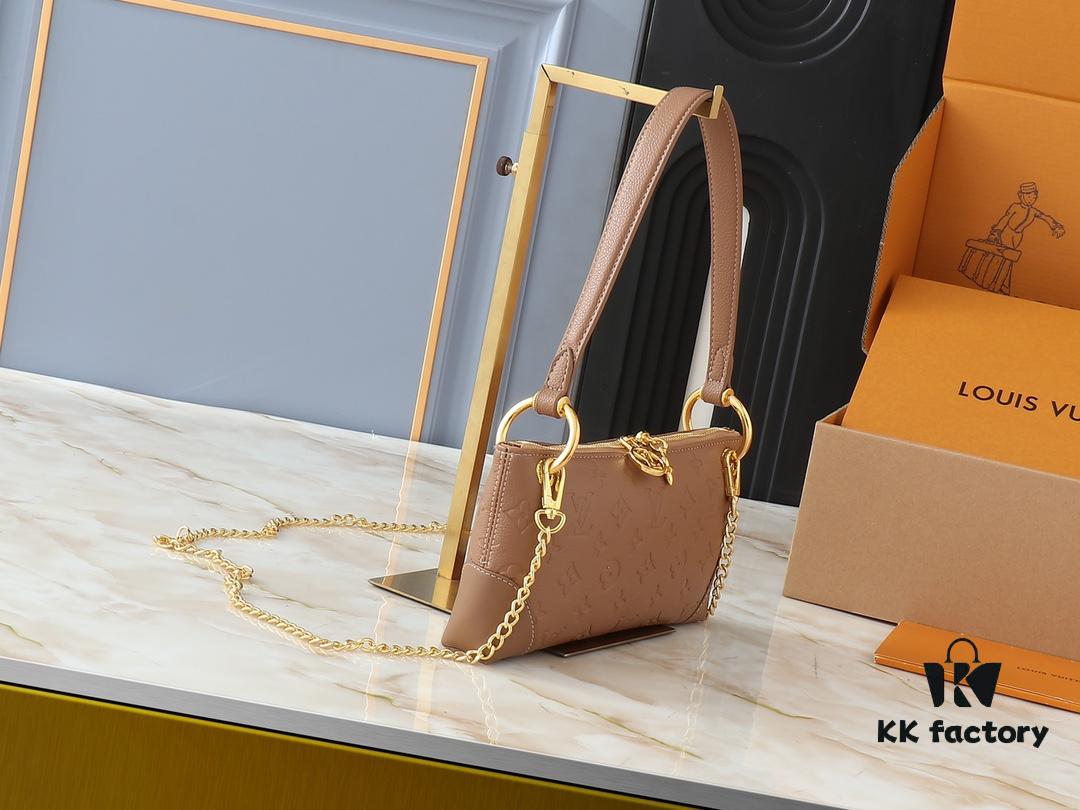 Upgraded Original 🔥Chain Strap🔥 M12174 Pochette Sèvres from LV Ski Collection, Ready to Shine in 'Glittering' Gun-Metallic Tone