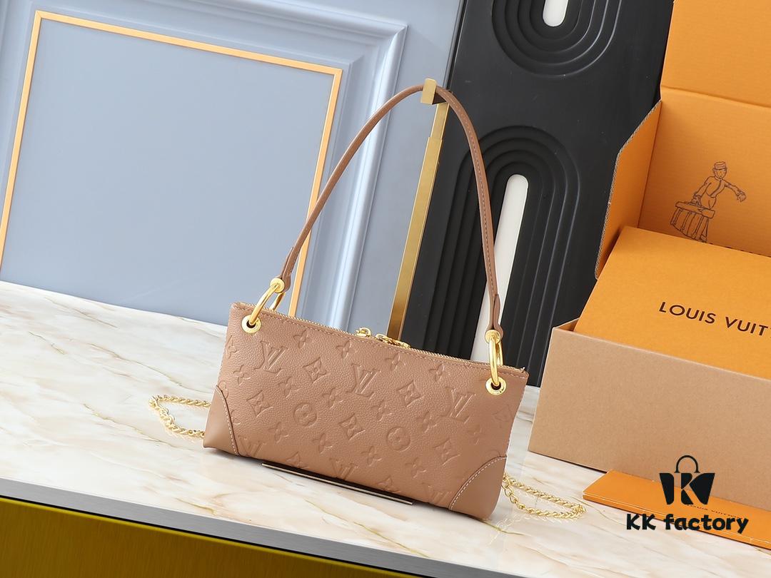 Upgraded Original 🔥Chain Strap🔥 M12174 Pochette Sèvres from LV Ski Collection, Ready to Shine in 'Glittering' Gun-Metallic Tone