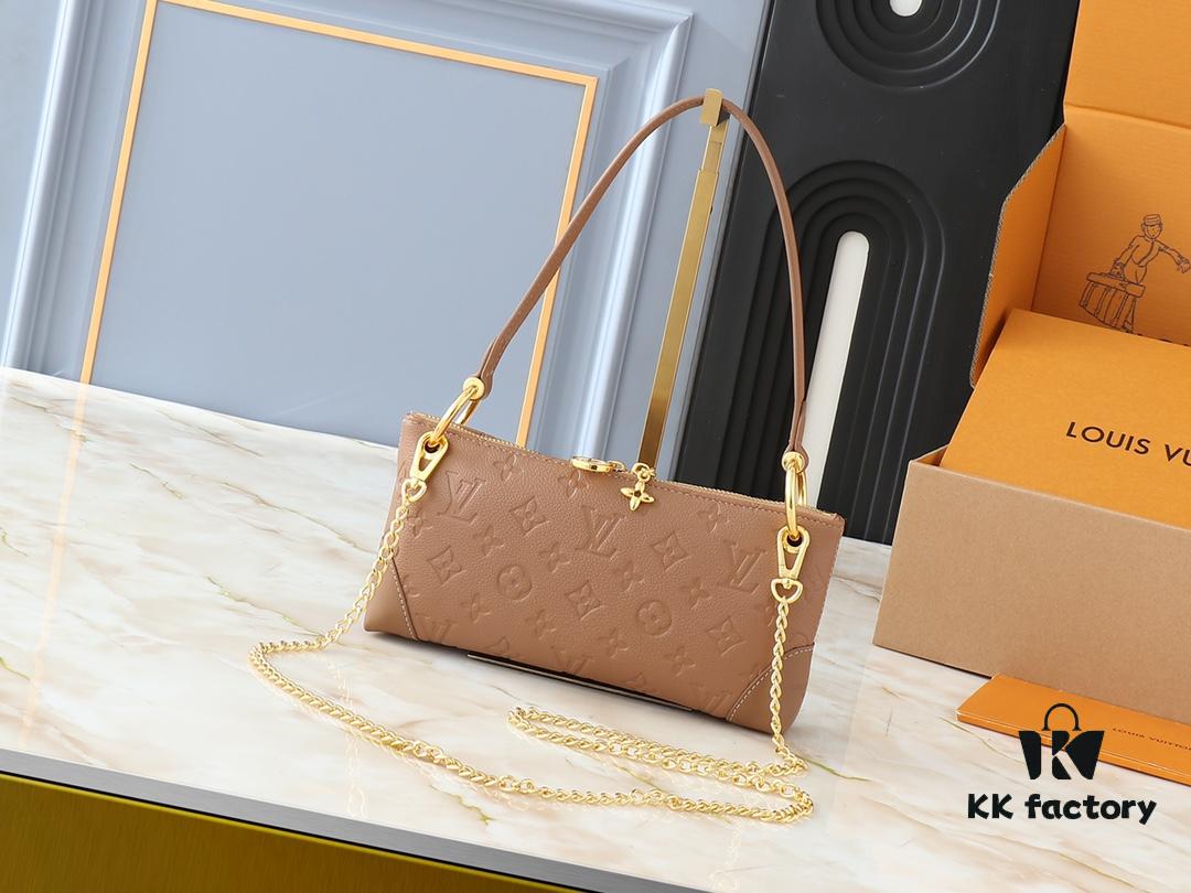 Upgraded Original 🔥Chain Strap🔥 M12174 Pochette Sèvres from LV Ski Collection, Ready to Shine in 'Glittering' Gun-Metallic Tone