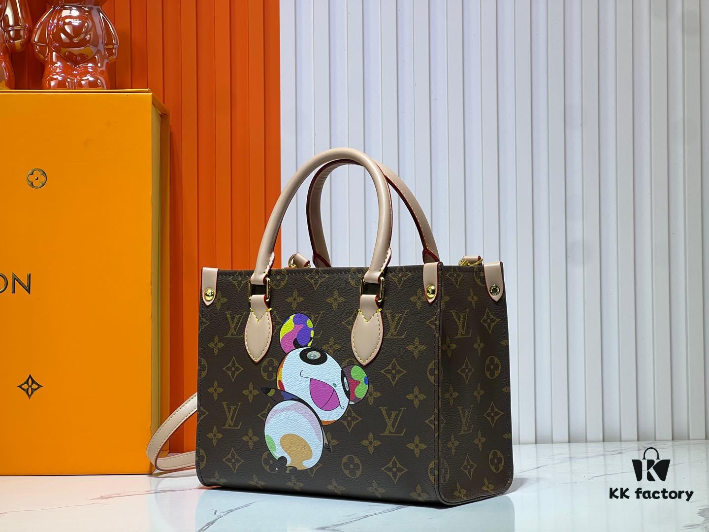 M45659 M13668!🔥Lv & Murakami Takashi 🐼 Panda Print OnTheGo PM New Version