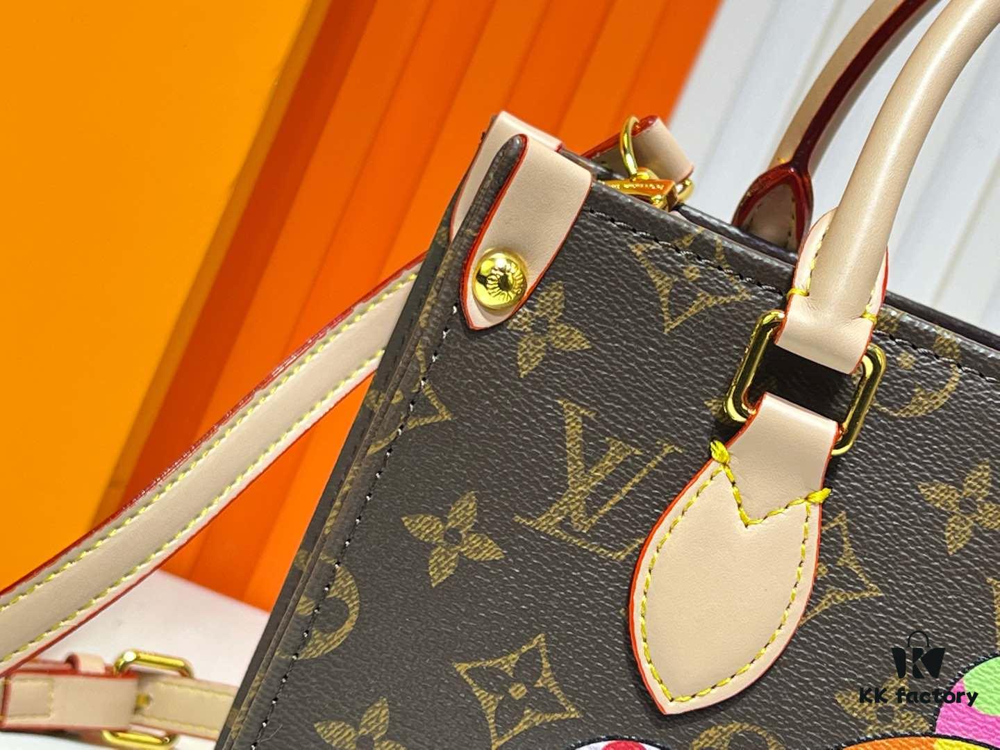 M45659 M13668!🔥Lv & Murakami Takashi 🐼 Panda Print OnTheGo PM New Version