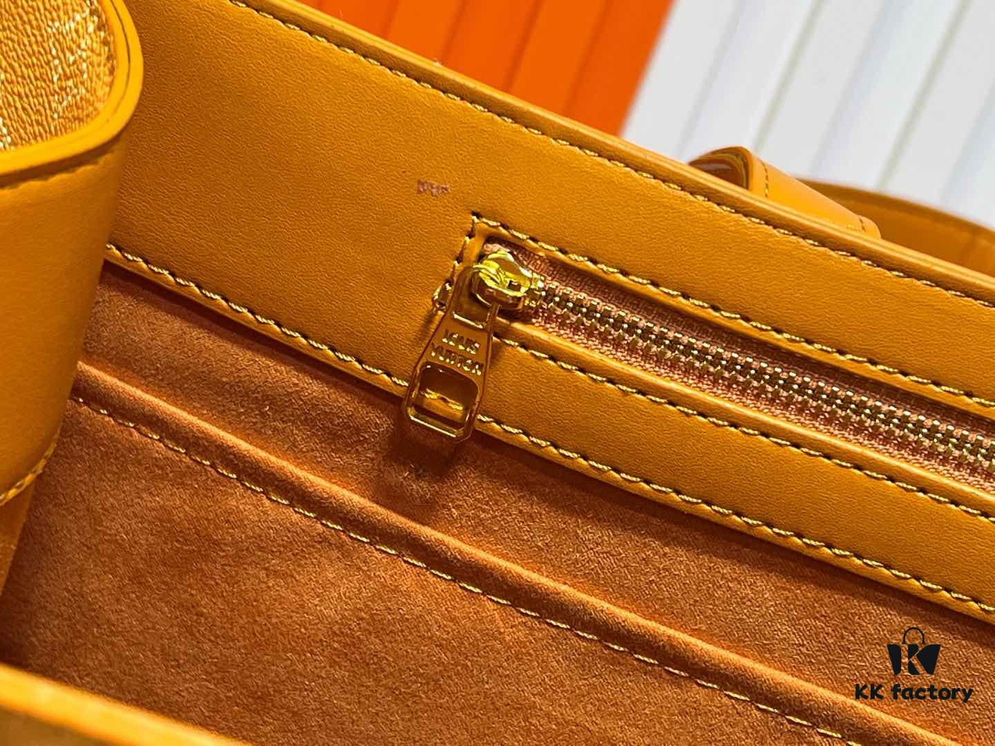 M12683 This Sac Plat 24H Handbag is crafted from vibrant Monogram Heritage canvas, reinterpreting the original Damier canvas's Marque L Vuitton Déposée signature. Embossed LV-letter detailing adorns the trim in a dog paw motif, while dual top handles offer versatile carrying options as hand-held or shoulder carry. Dimensions: 41x33x14cm