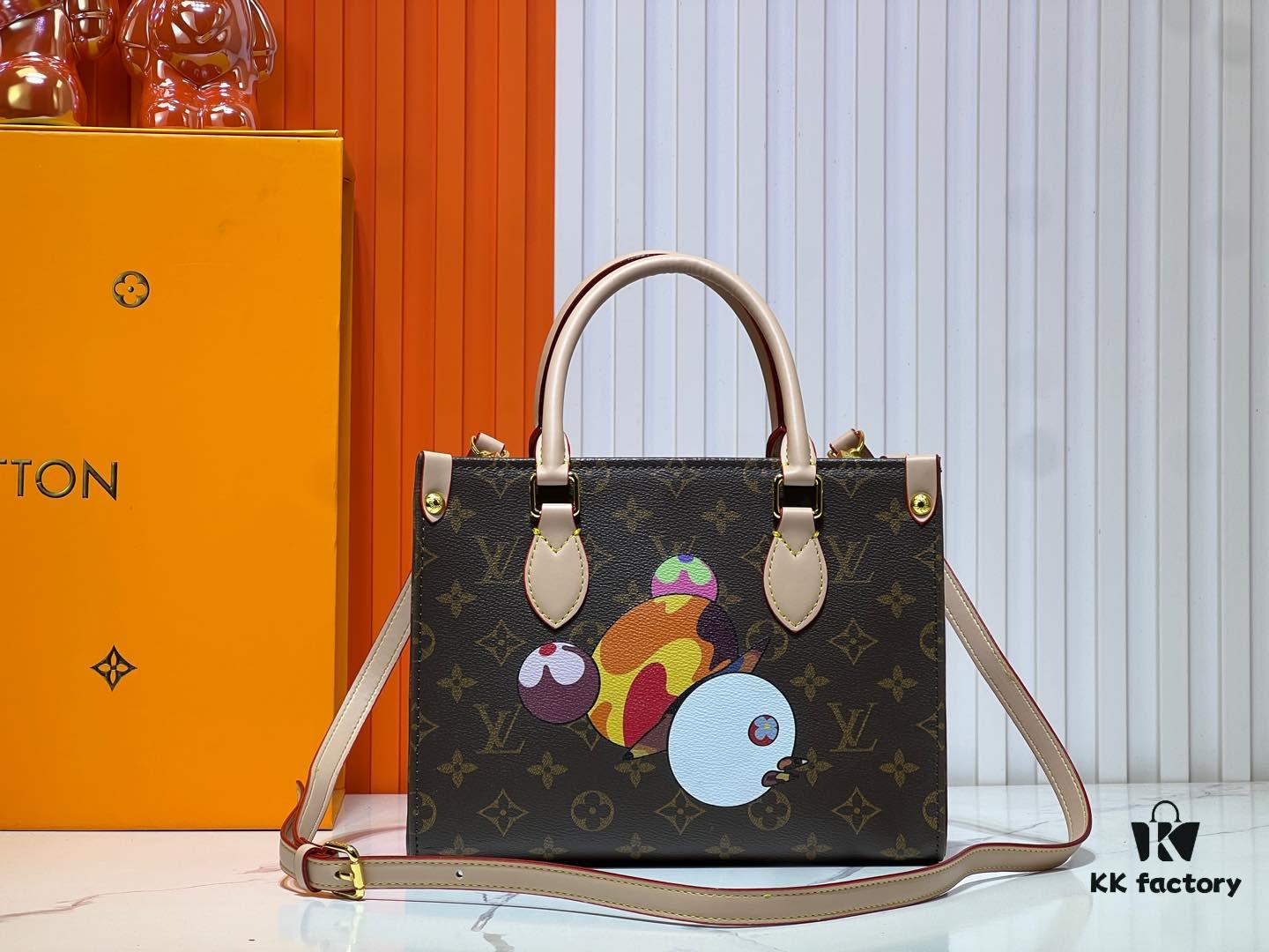 M45659 M13668!🔥Lv & Murakami Takashi 🐼 Panda Print OnTheGo PM New Version