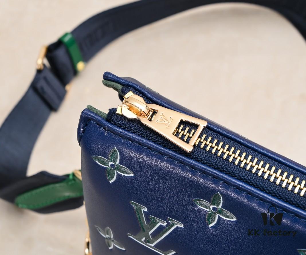 Exclusive Real Shot - Upgraded Version ‼️ M21353 Printed 57790 This Coussin Small Bag Features Monogram Embossed Lambskin with Floral Pattern Integrated into the LV Letters and Monogram Flowers