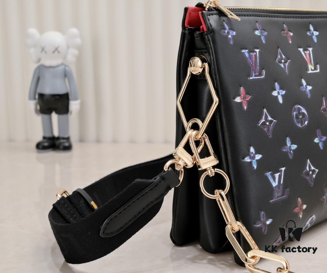 Exclusive Real Shot - Upgraded Version ‼️ M21353 Printed 57790 This Coussin Mini Bag Features Monogram Embossed Lambskin with Floral Pattern Integrated into the LV Letters and Monogram Flowers