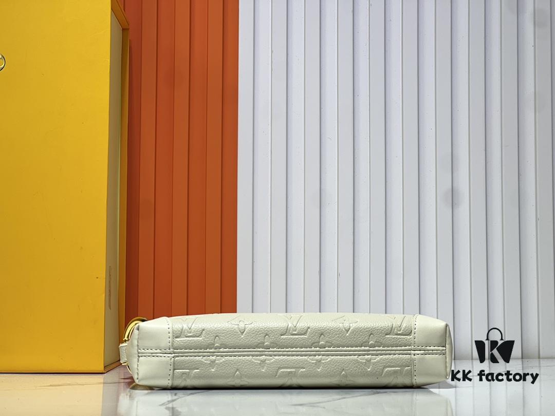 Upgraded Original M12174 Pochette Sèvres from LV Ski Collection in Shiny Gunmetal Tone