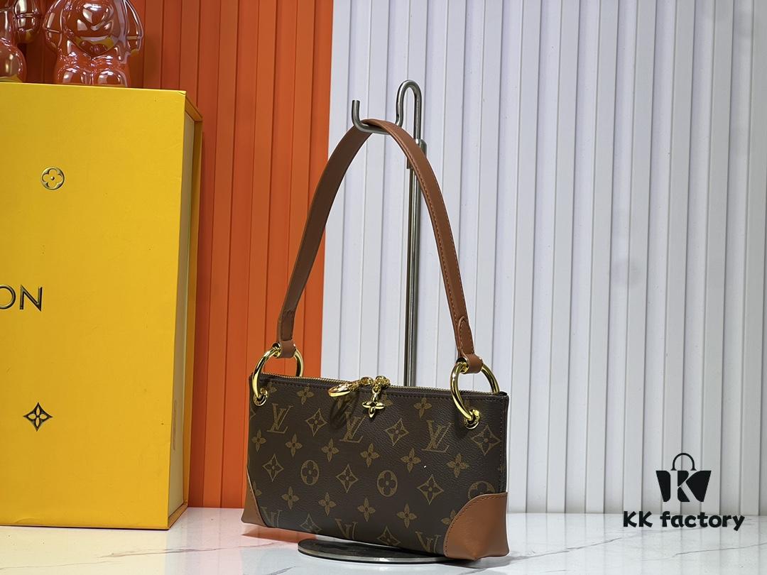 Upgraded Original M12174 This Pochette Sèvres Belongs to the LV Ski Collection, Ready to Shine in a 'Sparkling' Gunmetal Tone