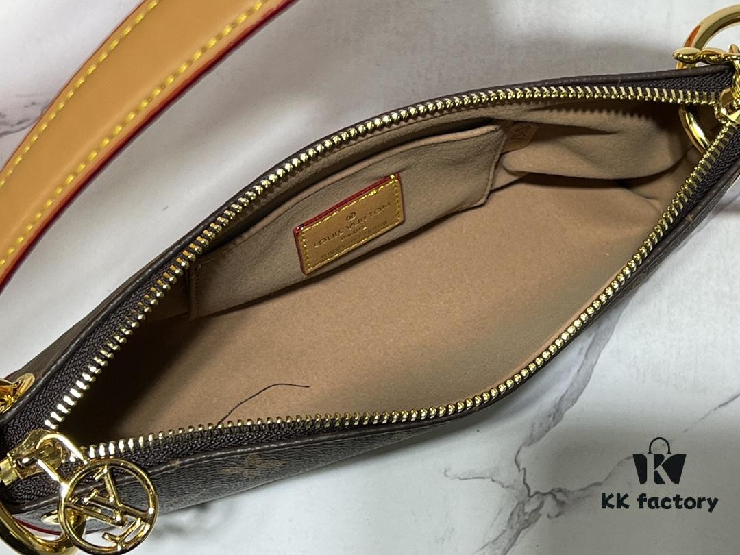 Upgraded Original M12174 This Pochette Sèvres Belongs to the LV Ski Collection, Ready to Shine in a 'Sparkling' Gunmetal Tone