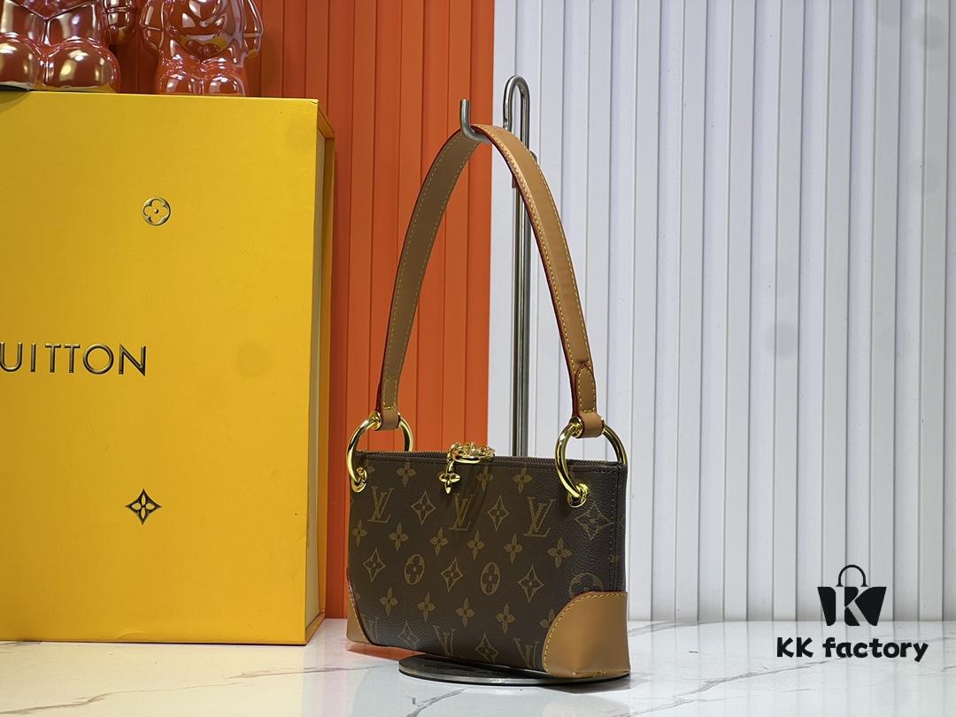 Upgraded Original M12174 This Pochette Sèvres Belongs to the LV Ski Collection, Ready to Shine in a 'Sparkling' Gunmetal Tone