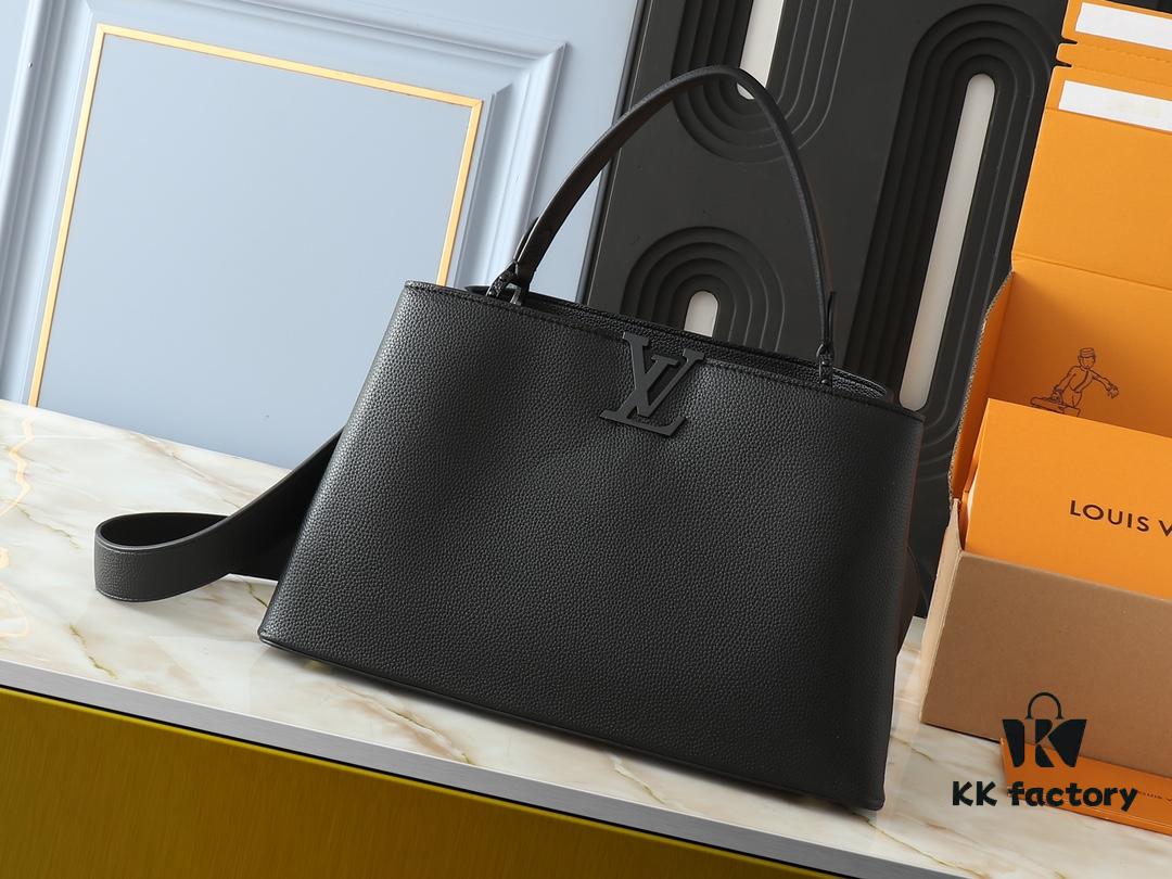 Upgraded Original M24880 M24879 M24620 M24607 Black Out Capucines Souple Large Handbag