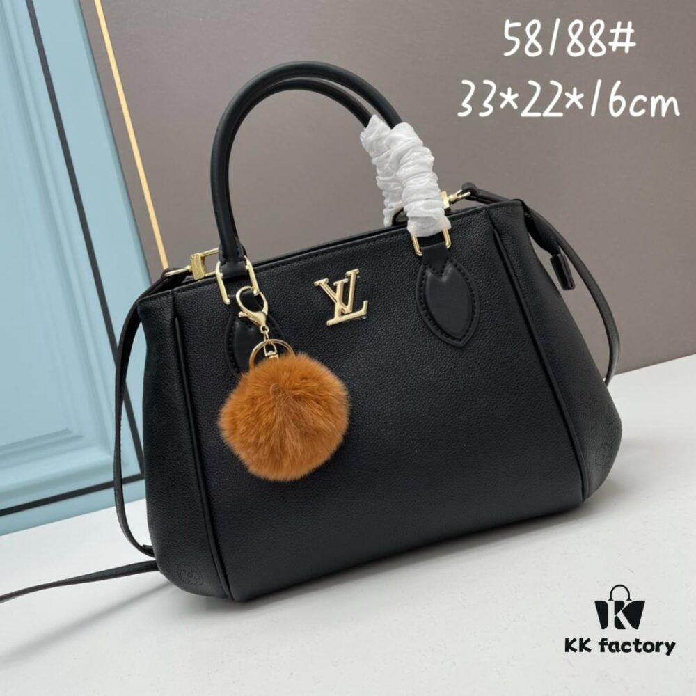New LV Monogram Leather Handheld Shoulder Crossbody Bag Model 58188 with Long Strap, 2022 New Fashion Women's Bag, Monogram Genuine Leather Shoulder Strap, Large Capacity [Strong] Size 33-22-16cm
