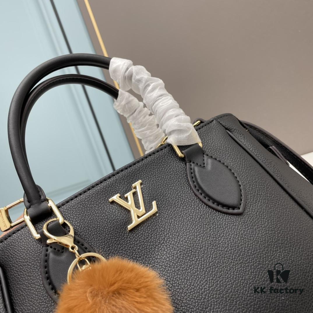 New LV Monogram Leather Handheld Shoulder Crossbody Bag Model 58188 with Long Strap, 2022 New Fashion Women's Bag, Monogram Genuine Leather Shoulder Strap, Large Capacity [Strong] Size 33-22-16cm