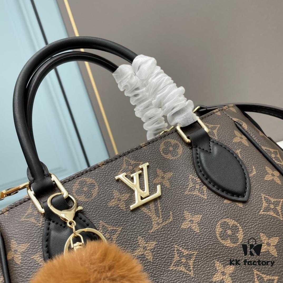 New LV Monogram Leather Handheld, Shoulder and Crossbody Bag Model 58188