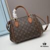 New LV Monogram Leather Handheld Shoulder Crossbody Bag Model 58188, Long Strap Included, 2022 New Fashion Women's Bag with Large Capacity