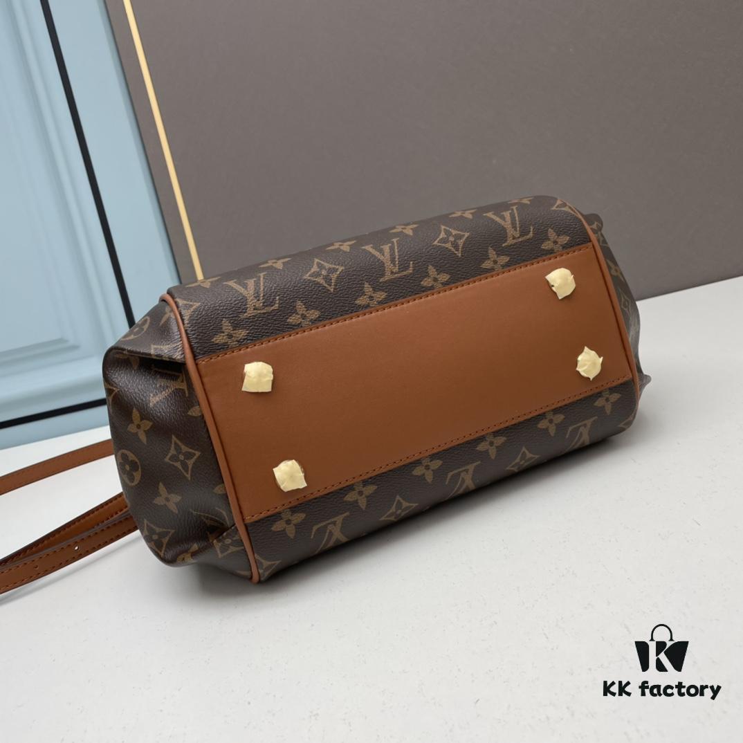 New LV Monogram Leather Handheld Shoulder Crossbody Bag Model 58188, Long Strap Included, 2022 New Fashion Women's Bag with Large Capacity