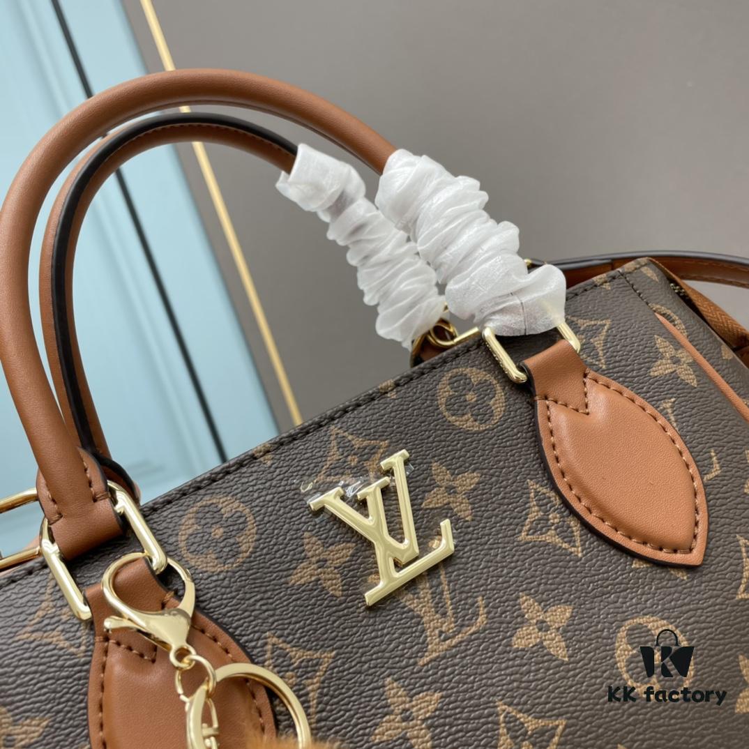 New LV Monogram Leather Handheld Shoulder Crossbody Bag Model 58188, Long Strap Included, 2022 New Fashion Women's Bag with Large Capacity