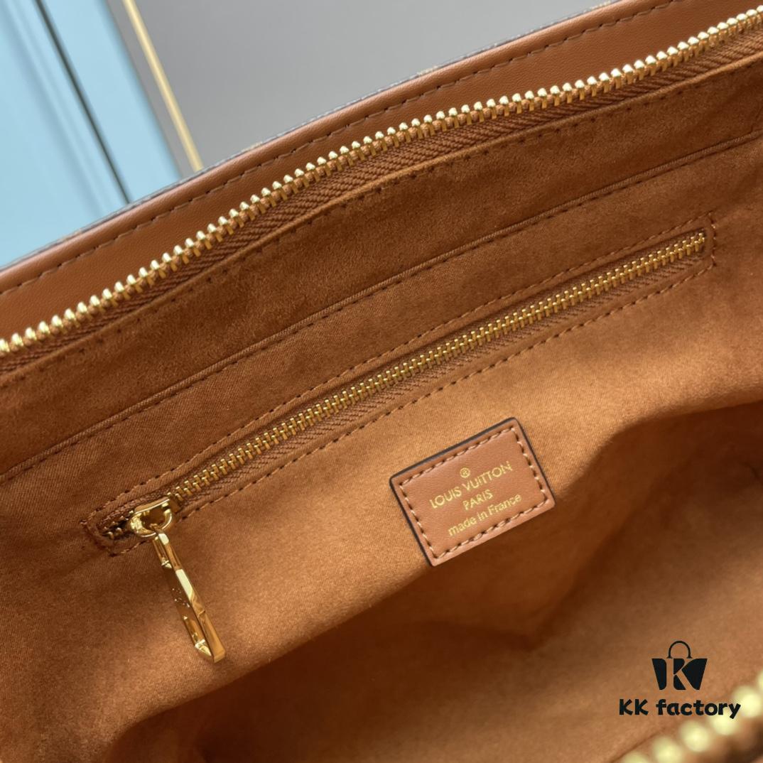 New LV Monogram Leather Handheld Shoulder Crossbody Bag Model 58188, Long Strap Included, 2022 New Fashion Women's Bag with Large Capacity