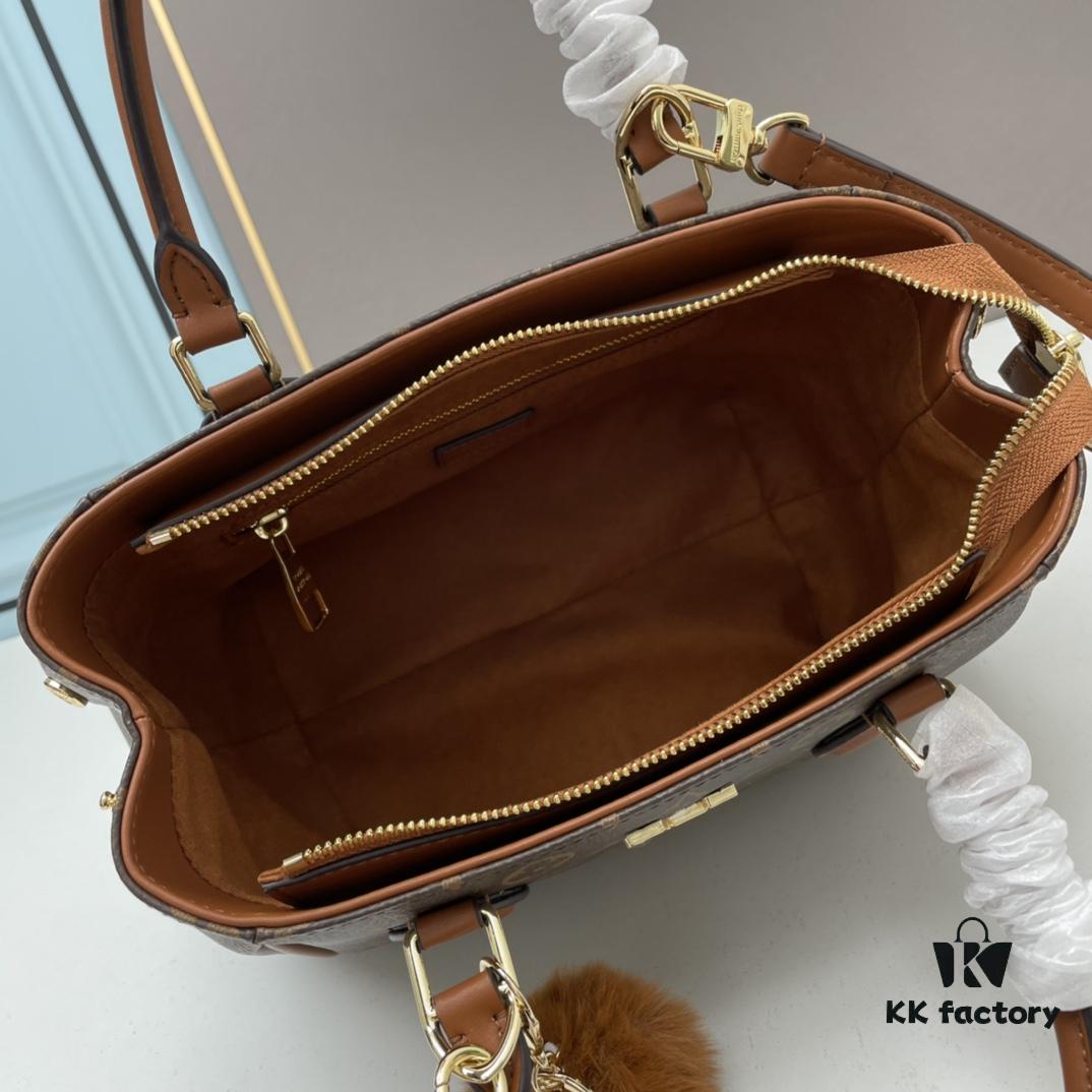 New LV Monogram Leather Handheld Shoulder Crossbody Bag Model 58188, Long Strap Included, 2022 New Fashion Women's Bag with Large Capacity