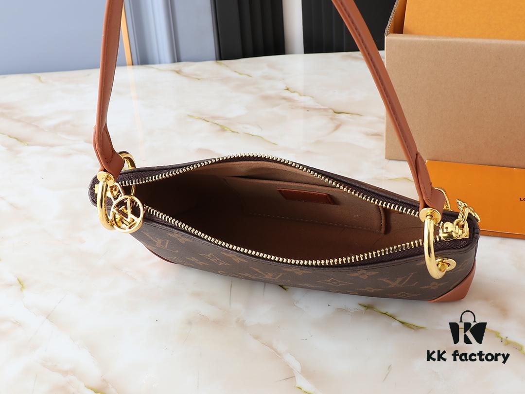 Upgraded Original M12174 This Pochette Sèvres Belongs to the LV Ski Collection, Ready to Shine in a 'Sparkling' Gunmetal Tone