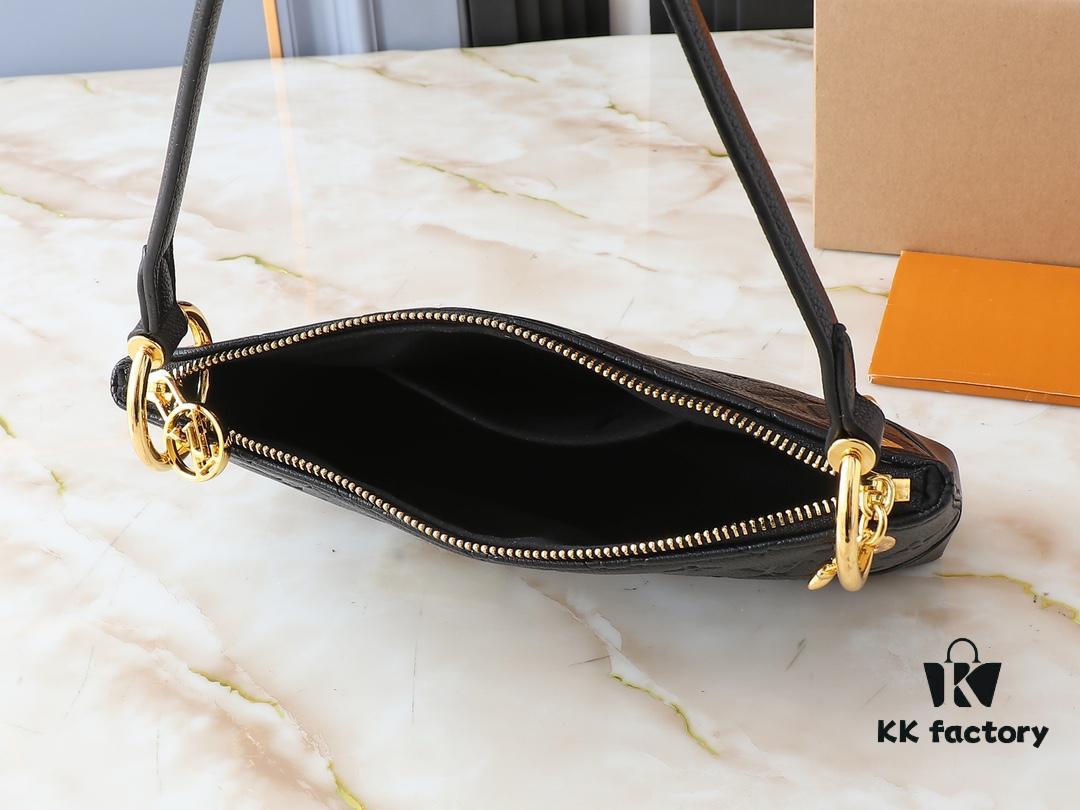 Upgraded Original M12174 Pochette Sèvres from LV Ski Collection in Shiny Gunmetal Tone