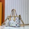 M46705 NEVERFULL BB Bag in White with Tricolor Design, Collaborated with Takashi Murakami