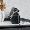 New Small Chanel Black and Silver Hobo Bag with External Stitching ② Size