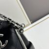 New Small Size Chanel Black Silver Exterior Stitching Hobo Bag ②size