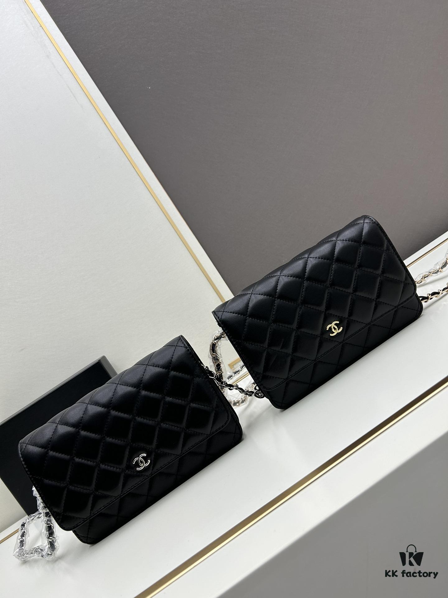 Chanel WOC Classic Fortune Bag with Box (33814 Lambskin) 🔔🔥 Adjustable Crossbody & Shoulder Strap, Chain Can Be Stored Inside for Clutch Use