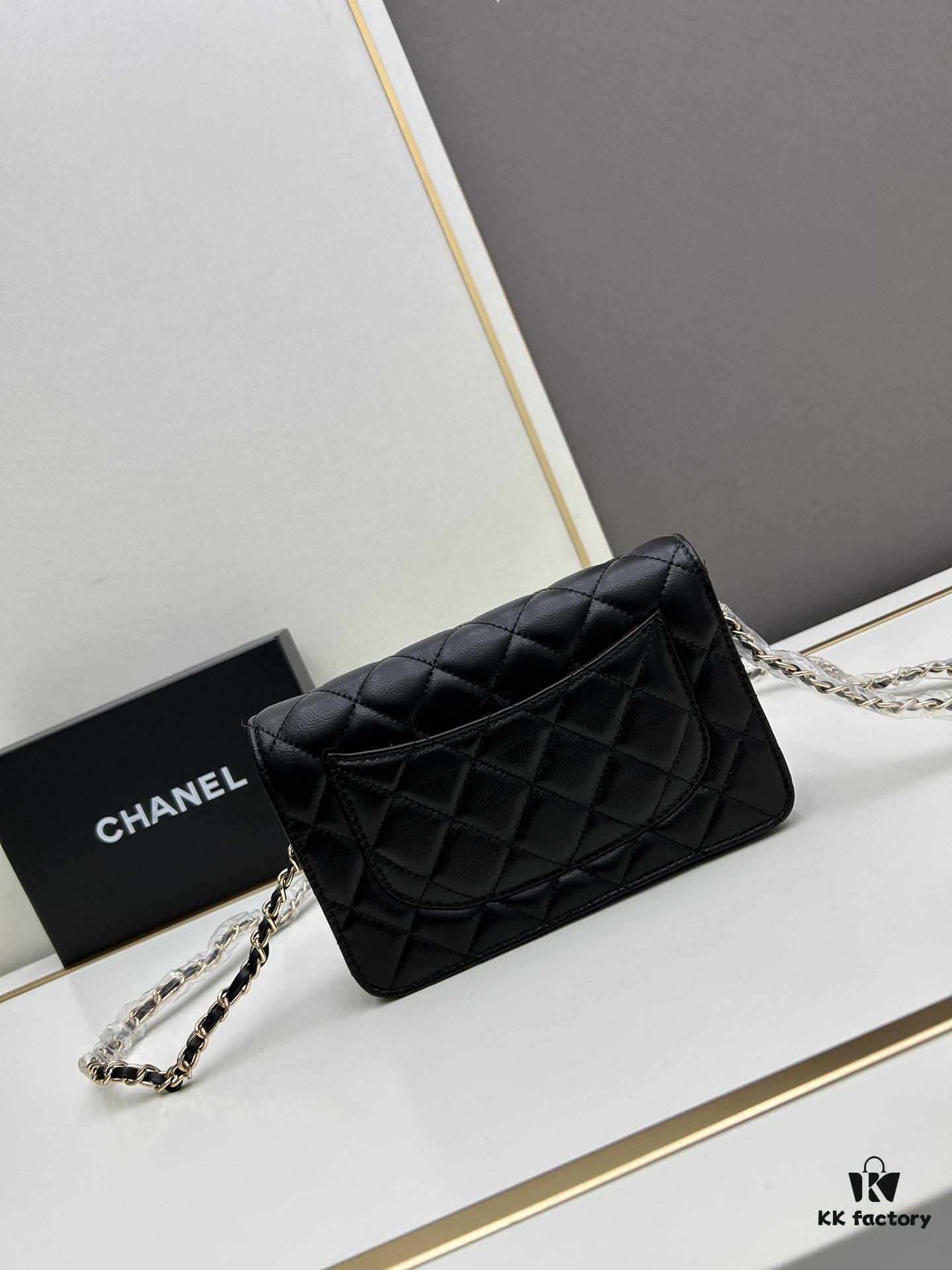 Chanel WOC Classic Fortune Bag with Box (33814 Lambskin) 🔔🔥 Adjustable Crossbody & Shoulder Strap, Chain Can Be Stored Inside for Clutch Use