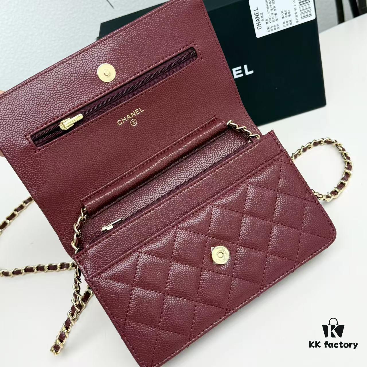 Chanel Classic WOC Fortune Bag in New CF Series Caviar Leather and Smooth Lamb Skin – Perfect for Summer and All Seasons