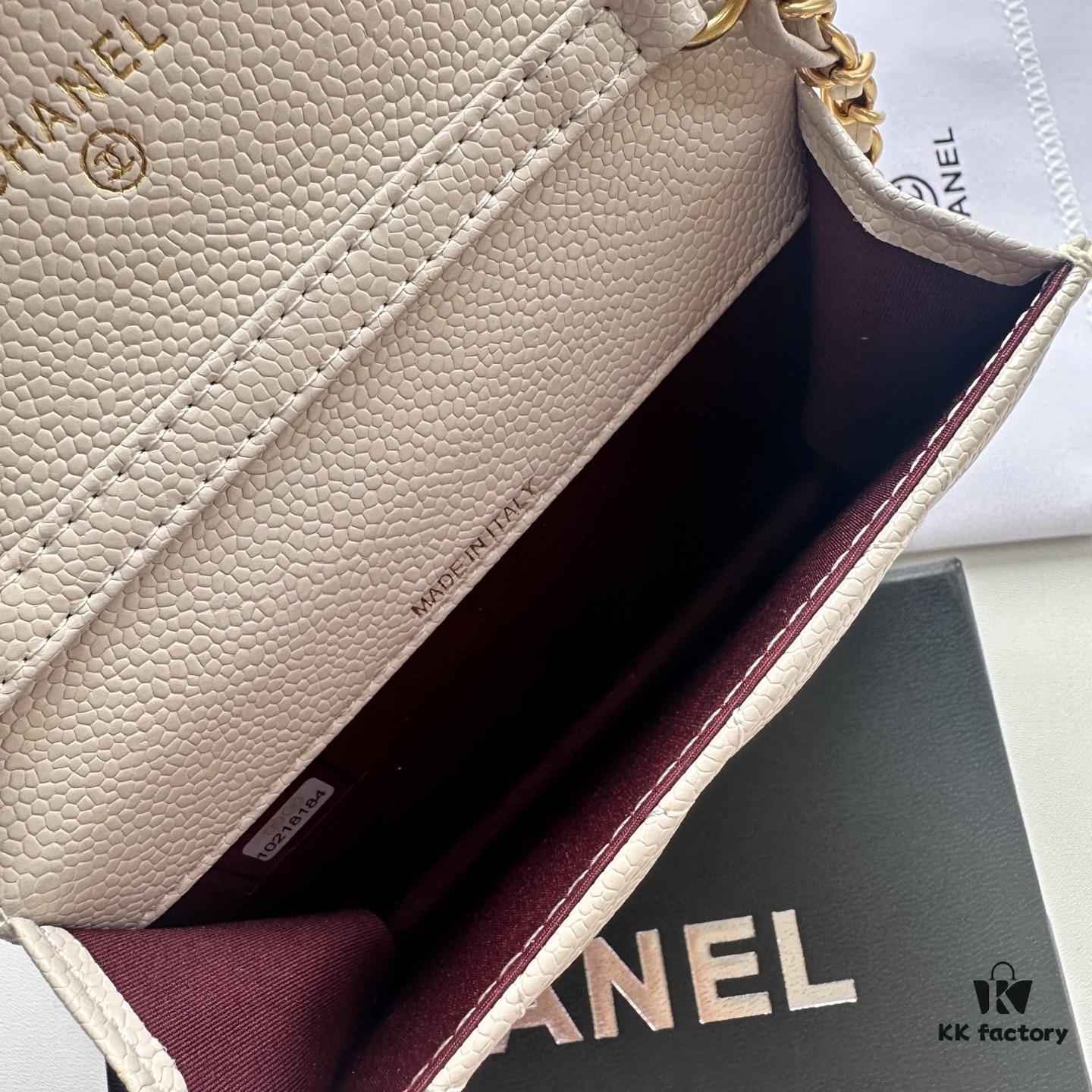 Chanel Luxury Counter Model ❤❤ Caviar Leather with Pearl and Chain Hardware, Full Leather Inside and Out, High-Quality Craftsmanship, Gold-Tone Clasp, Shoulder or Crossbody Wear, Can Be Used as Waist Bag